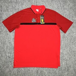 Callaway Golf Polo Shirt Opti-Dri Mens Swing Tech Red Stripe Large NEW NWT